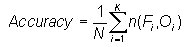 Equation for accuracy for multiple categories