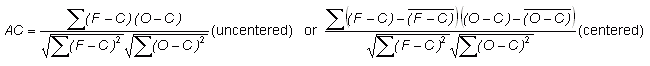 Anomaly correlation equation