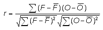 Equation for correlation coefficient