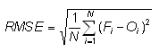 Equation for root mean square error