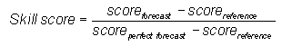 Equation for equation for skill score