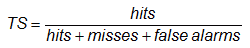 Equation for threat score